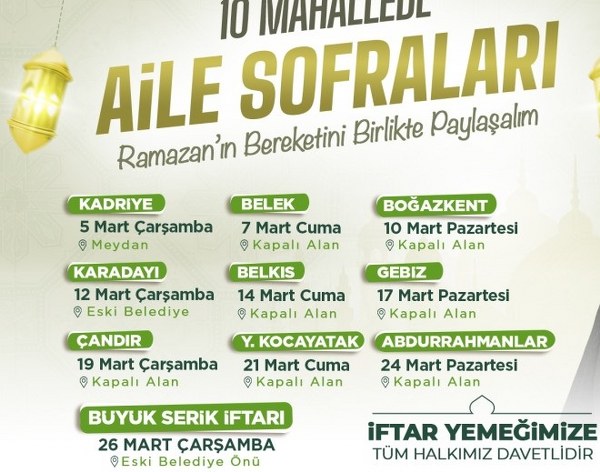 Serik Belediyesi’nden Ramazan Ayı’na Özel İftar Programı